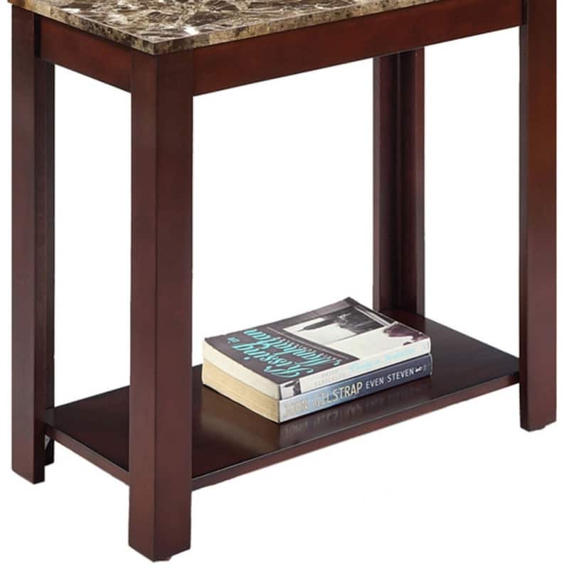 24" Tall Wooden Side Table / End Table, Traditional Design, Dark Cherry