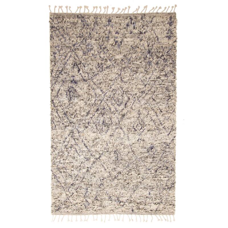 ECARPETGALLERY Hand-knotted Tangier Dark Grey Wool Rug - 5'1 x 8'2