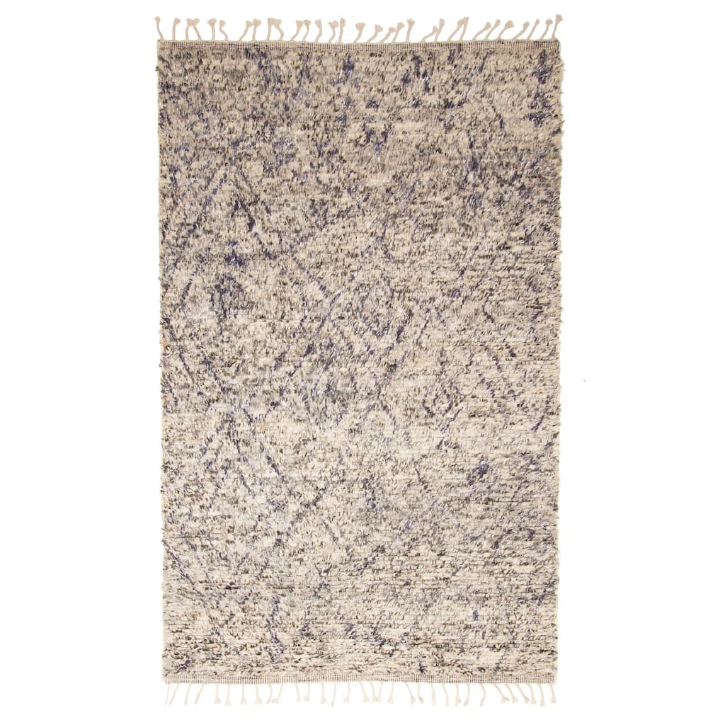 ECARPETGALLERY Hand-knotted Tangier Dark Grey Wool Rug - 5'1 x 8'2
