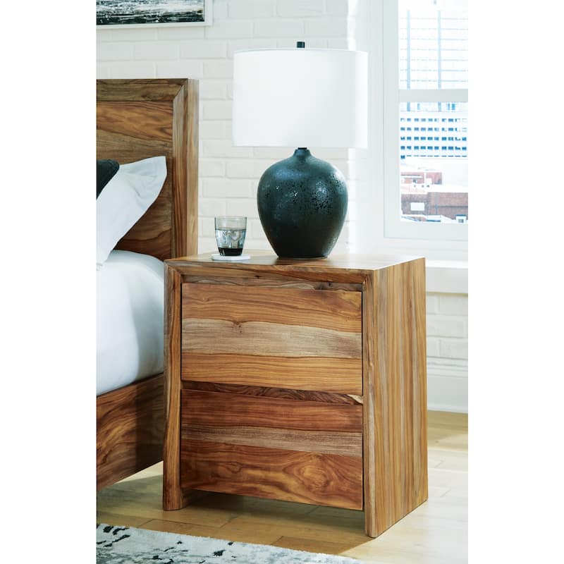 Signature Design by Ashley Dressonni Brown Nightstand - 2-drawer - Brown