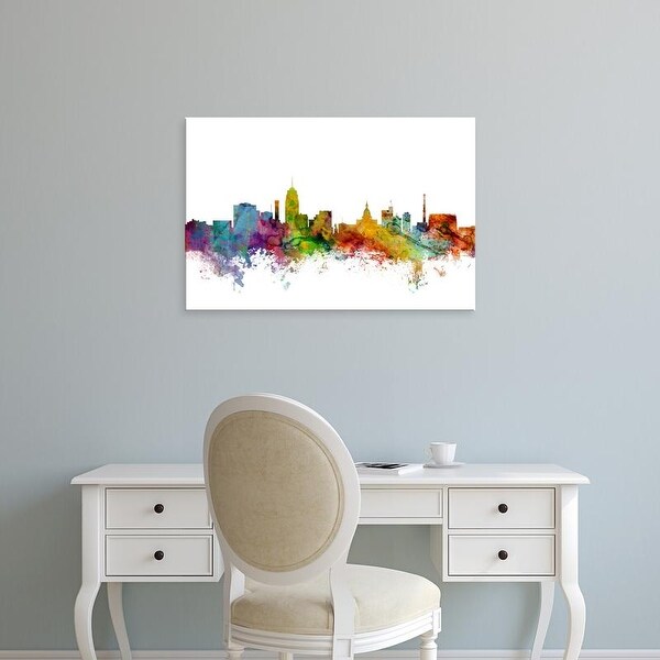 Easy Art Prints Michael Tompsett's 'Lansing Michigan Skyline' Premium Canvas Art