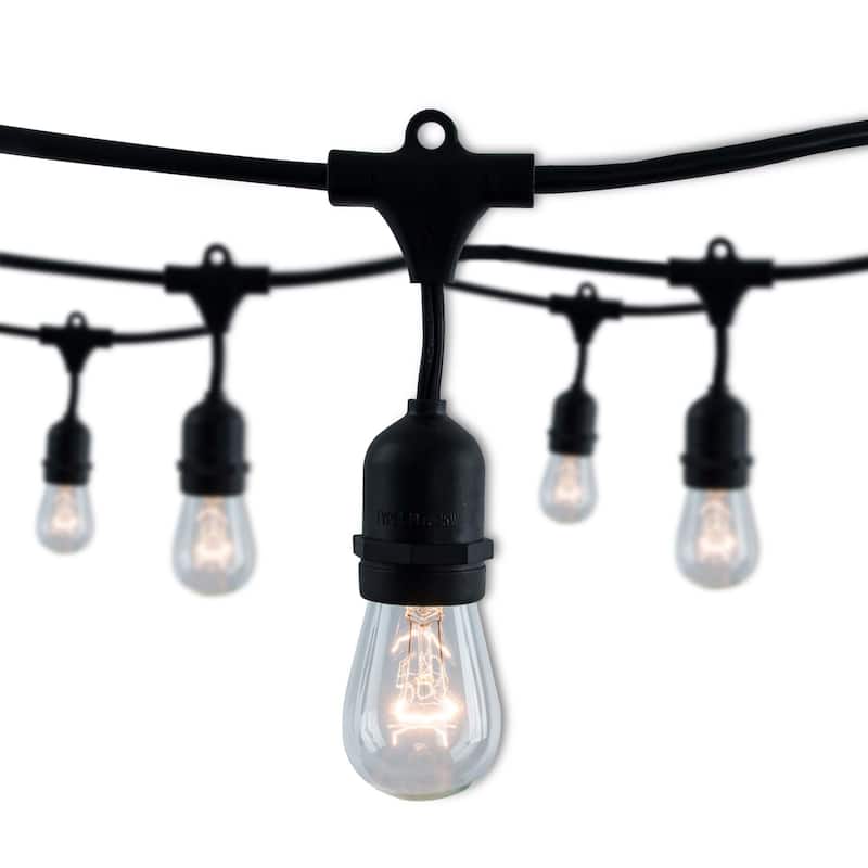 Bulbrite 14 ft Indoor/Outdoor 10-Socket (E26) Decorative String Light Kit, Black