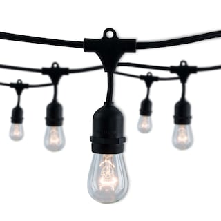 Bulbrite 14 ft Indoor/Outdoor 10-Socket (E26) Decorative String Light Kit, Black