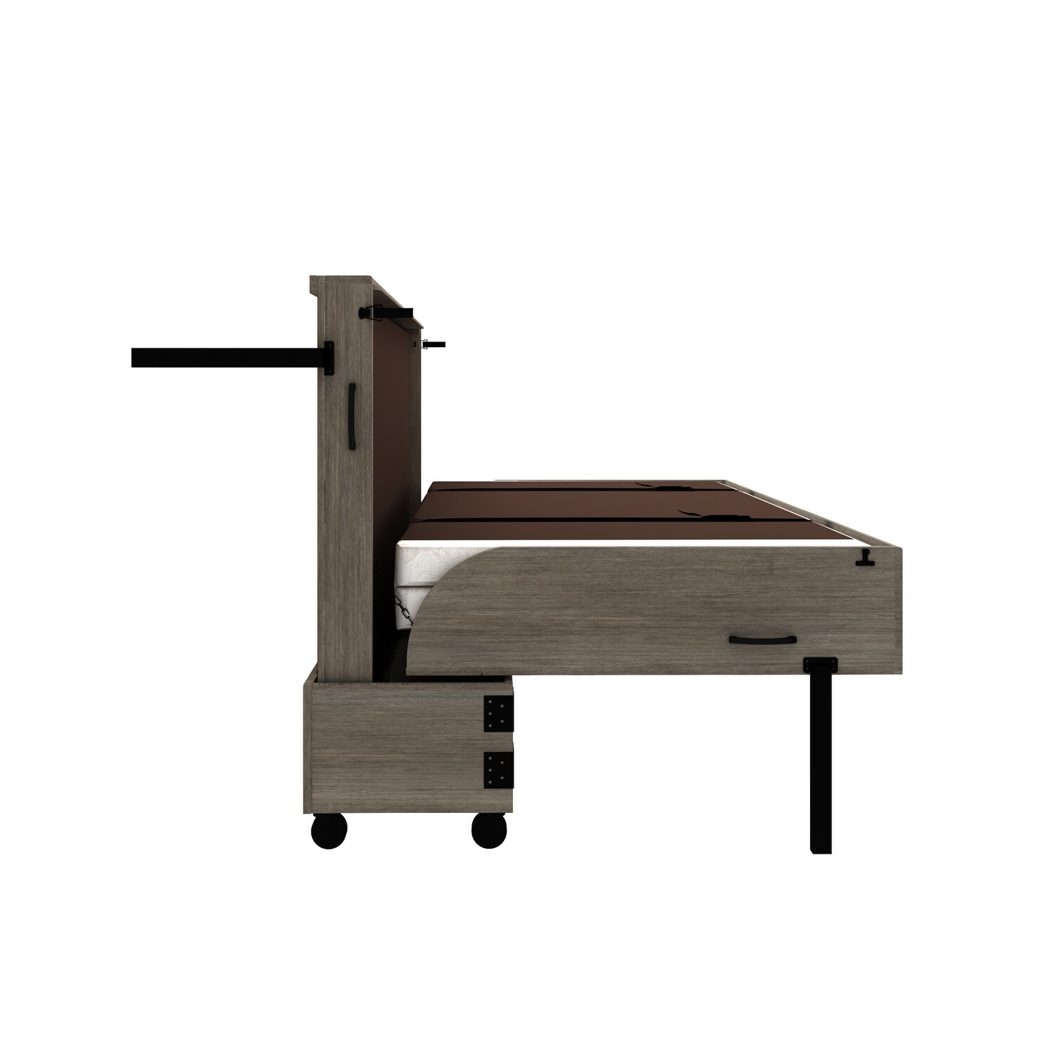 Rolling queen murphy bed discount with mattress room and loft