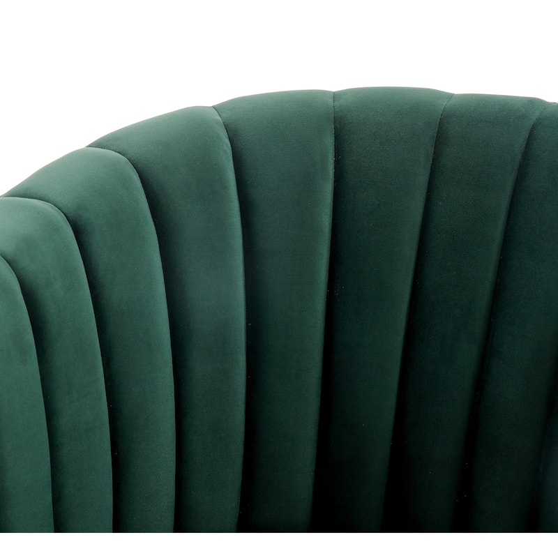 SAFAVIEH Couture Matejka Swivel Channel Tufted Barrel Chair - 28" W x 31" L x 30" H - 28Wx31Dx30H