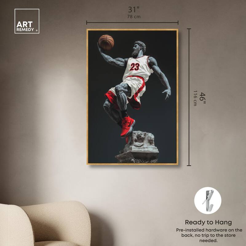 Basketball White Uniform Canvas by Art Remedy