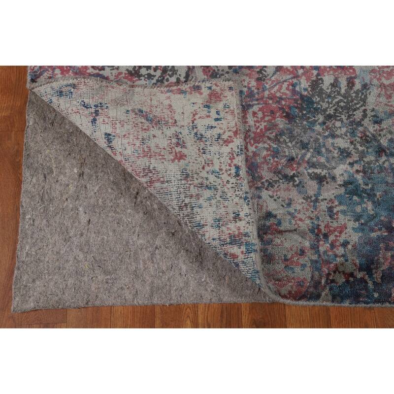 Contemporary Abstract Area Rug Hand-Knotted Multi-Color Wool Carpet - 6'7" x 9'8"