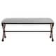 preview thumbnail 9 of 7, Uttermost Firth 48" Wide Iron Framed Fabric Upholstered Bench