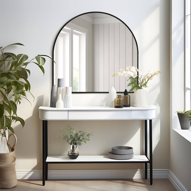 Modern Arch Wall Mirrors for Bathroom Vanity Mirror - 30*28 - Black