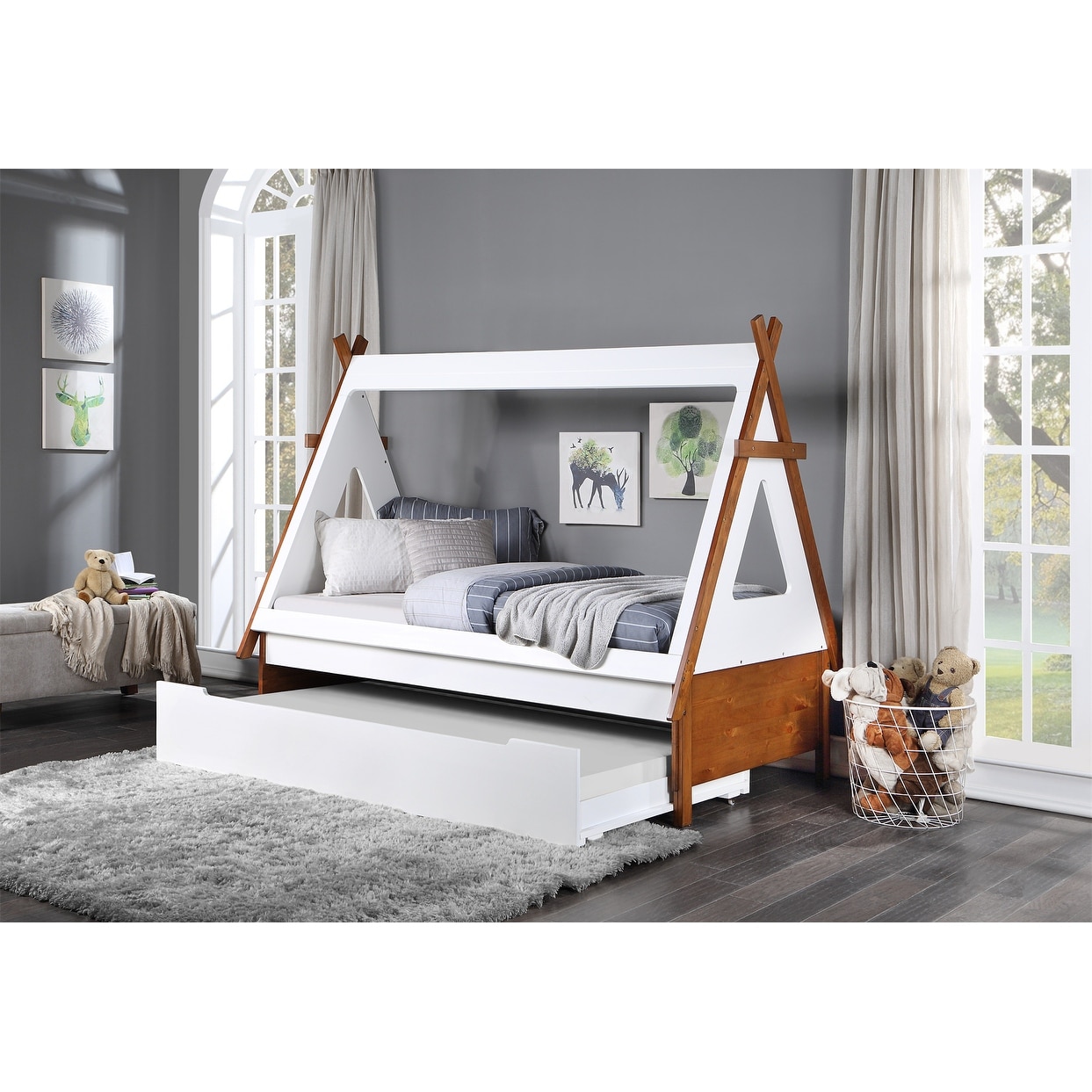Tent Cover Accessory for Casita Kids Wood Floor Twin Bed - Grey