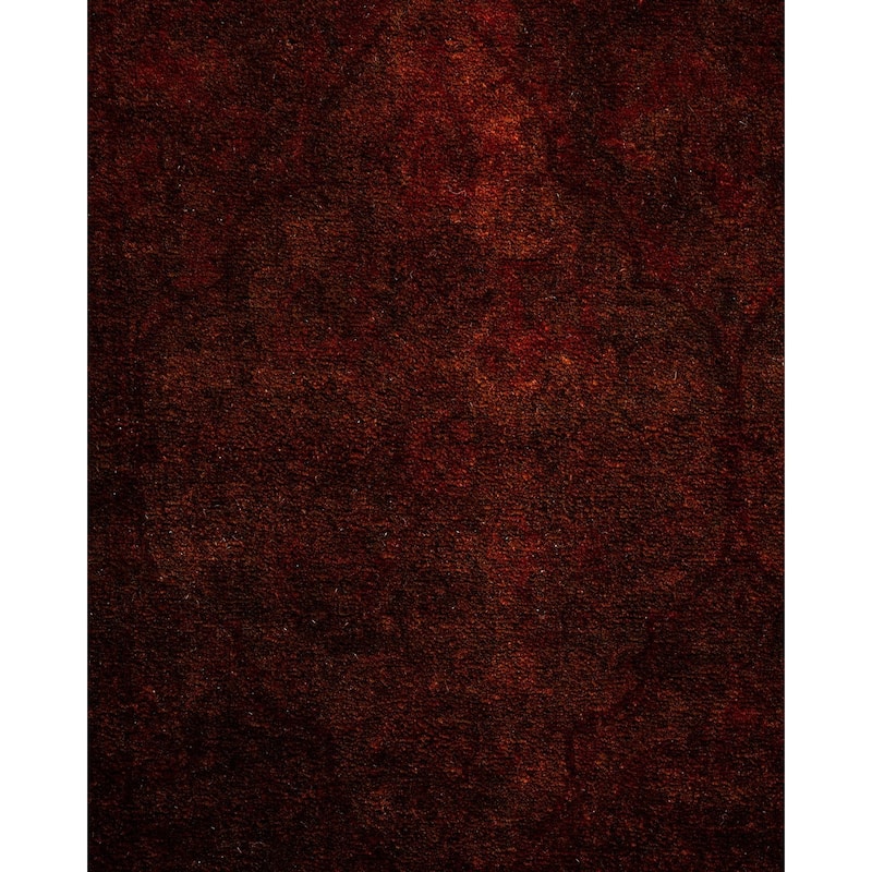 Overton Hand Knotted Wool Vintage Inspired Modern Contemporary Overdyed Brown Area Rug - 3' 2" x 5' 8"