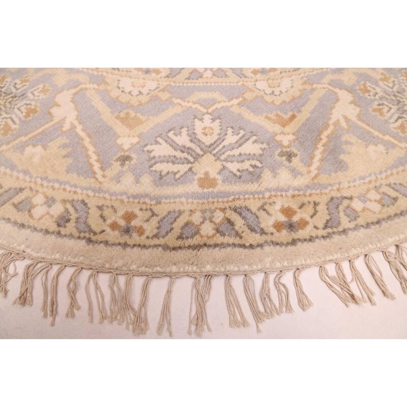 ECARPETGALLERY Hand-knotted Royal Oushak Ivory Wool Rug - 8'0 x 7'9
