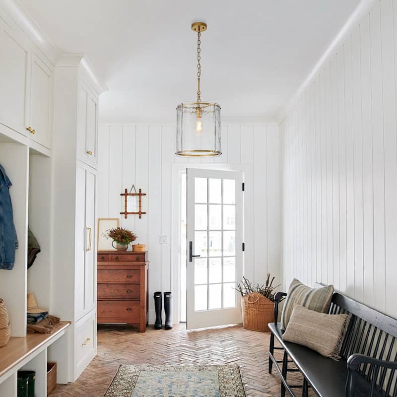 12.6''W Modern 1-Light Water Rippled Glass Pendant - 14.6in