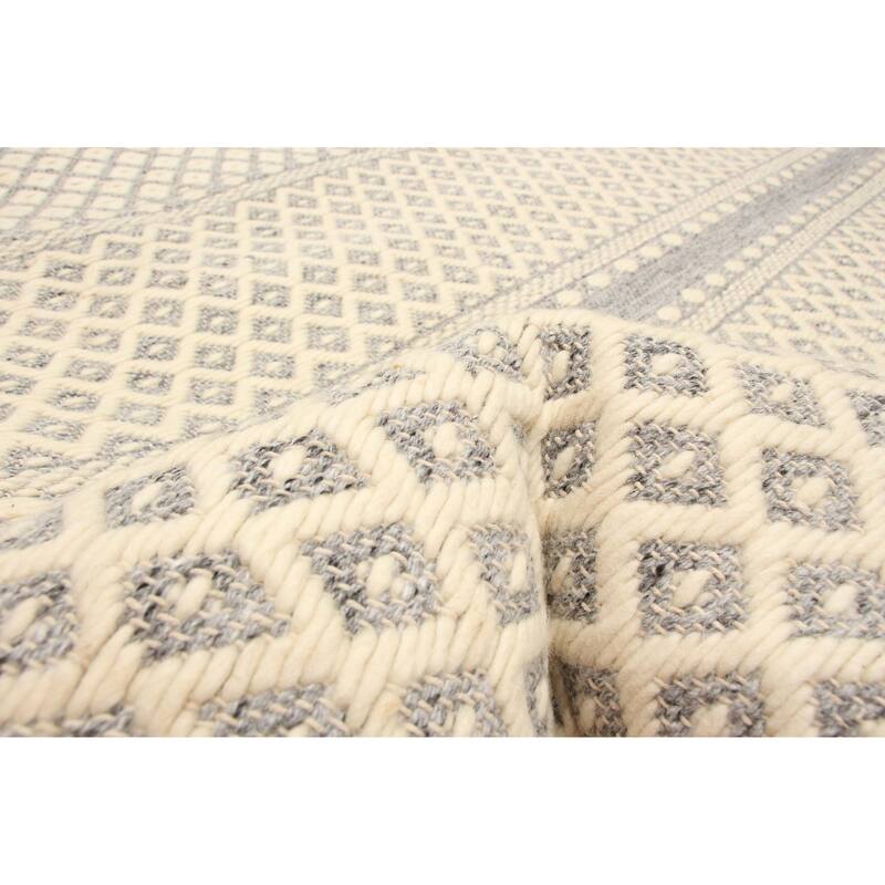 ECARPETGALLERY Hand Tufted Sienna Cream Wool Rug - 5'6 x 7'7