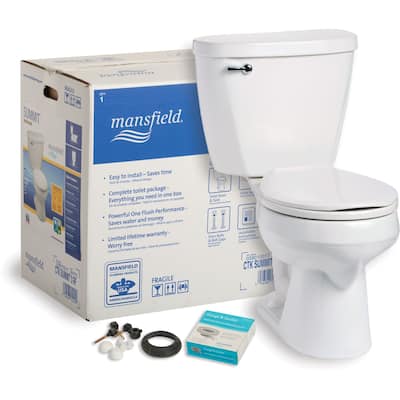 Mansfield Summit 1.6 GPF Two-Piece Round Toilet Complete Kit