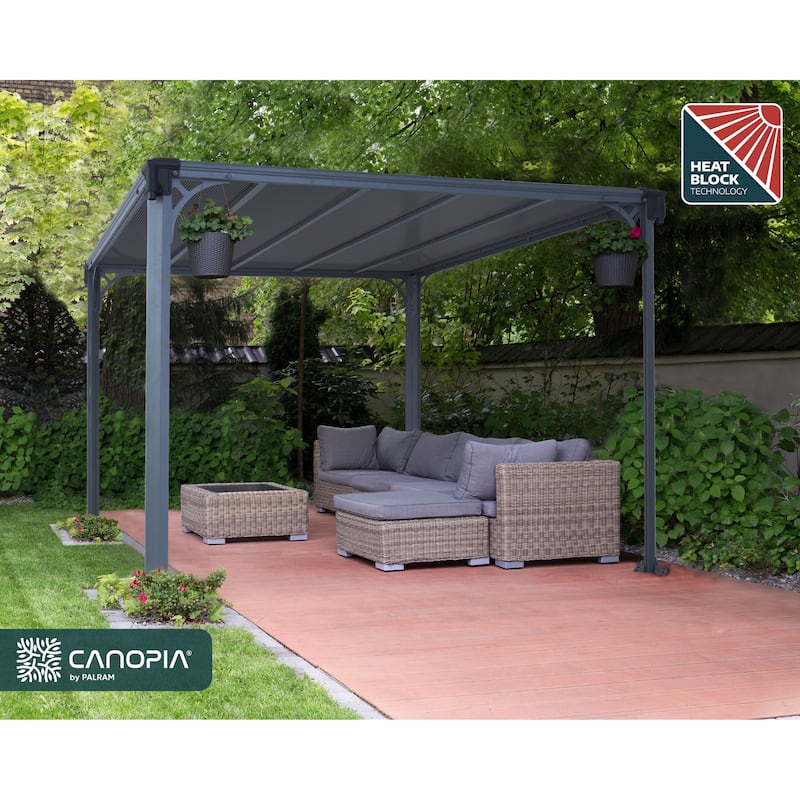 Milano 10 ft. x 10 ft. Gray/Grey Outdoor Gazebo