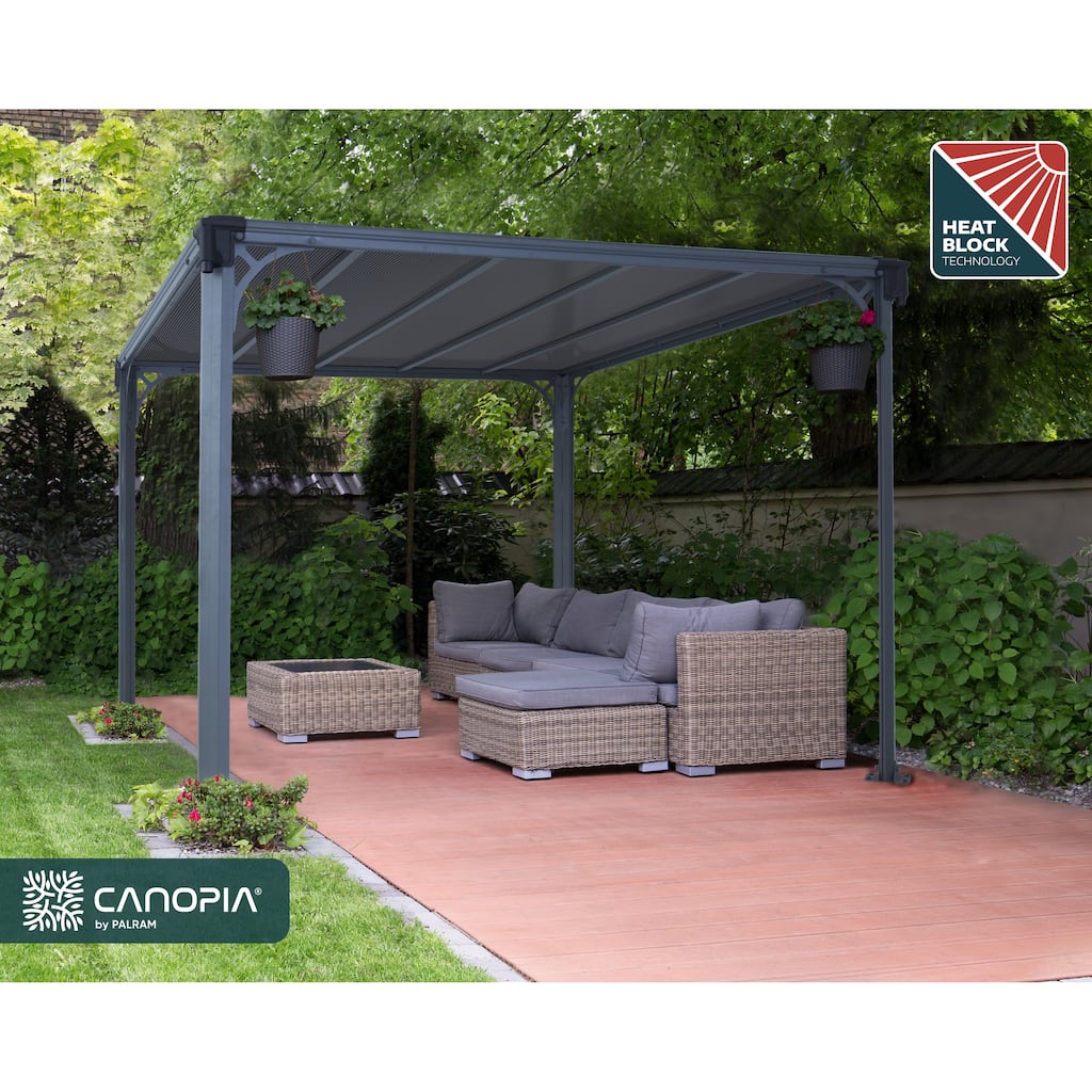 Milano 10 ft. x 10 ft. Gray/Grey Outdoor Gazebo