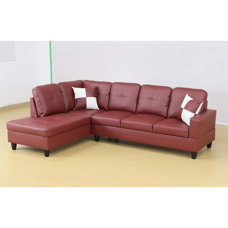 KISRAIS 103" Wide 2-Piece Vegan Leather Sectional Sofa