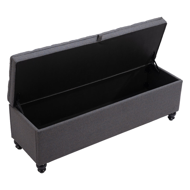 Halifax Storage Bench Gravel Gray