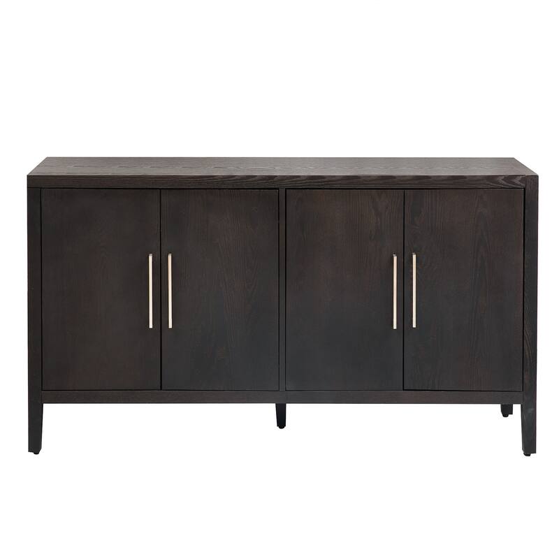 Roomfitters Storage Cabinet Sideboard Wooden Cabinet with 4 Metal Handles, 4 Shelves, and 4 Doors for Hallway