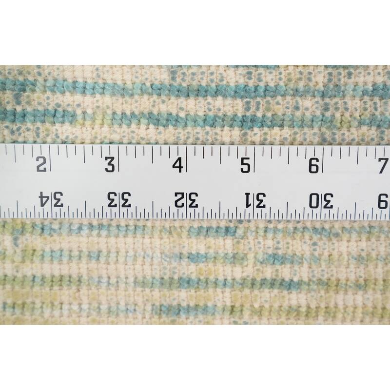 Hand Knotted Oriental Viscose Silk Carpet Modern Abstract Green Abstract Area Rug - 3' 10'' X 2' 0''