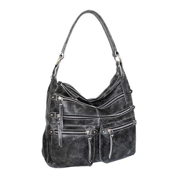 Nino Bossi Women S Heather Leather Hobo Handbag Black White Nino Bossi Women X27 S Heather Leather Hobo Handbag Black White Us