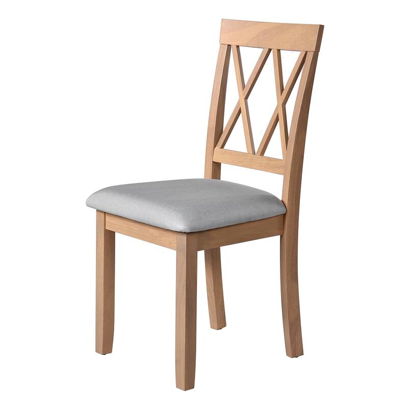 Extendable Drop‑Leaf Dining Table Set w4 X‑Back Dining Chairs, 5-Piece