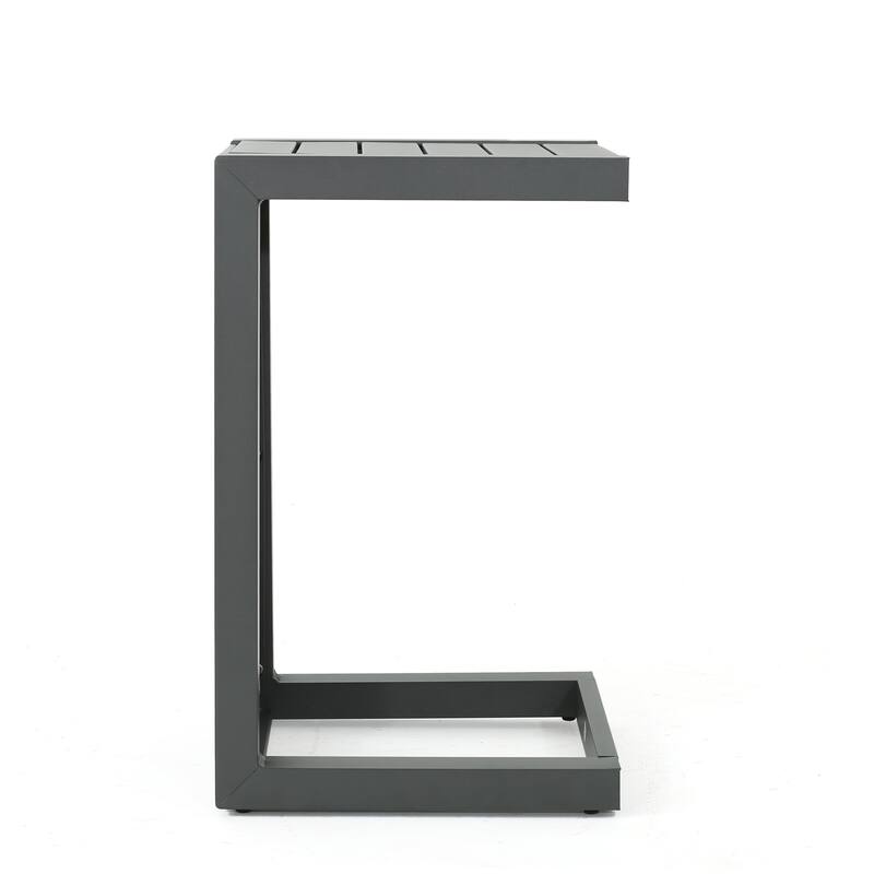 Aviara Outdoor Aluminum Club Chairs with Side Table by Christopher Knight Home