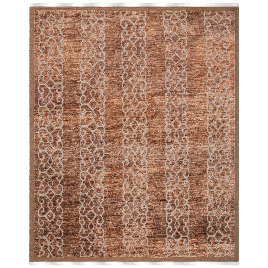 SAFAVIEH Couture Hand-Knotted Contemporary Hadasa Brown Wool & Jute Rug