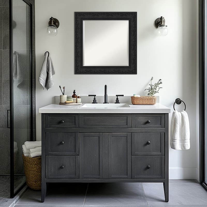 Luxe Beveled Framed Bathroom Vanity Wall Mirror