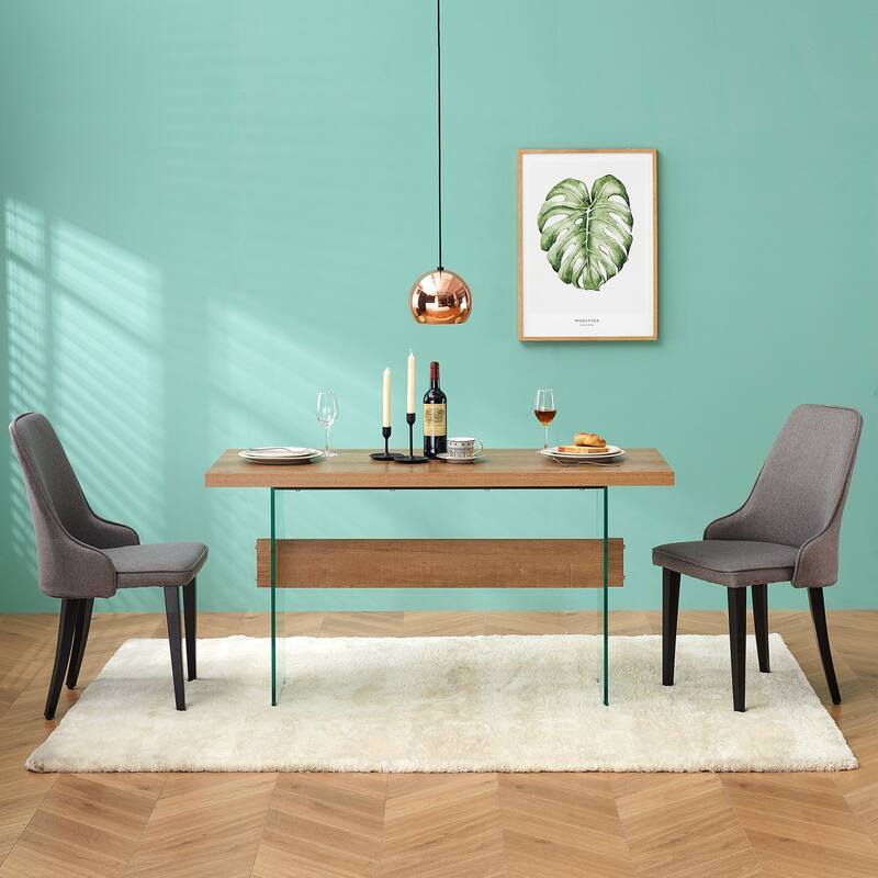 ivinta Modern White Dining Table, High Glossy Dining Room Table