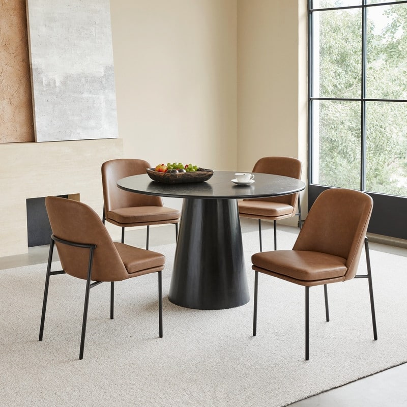 Evelyn Modern Dining Chair with Metal Legs Set of 2