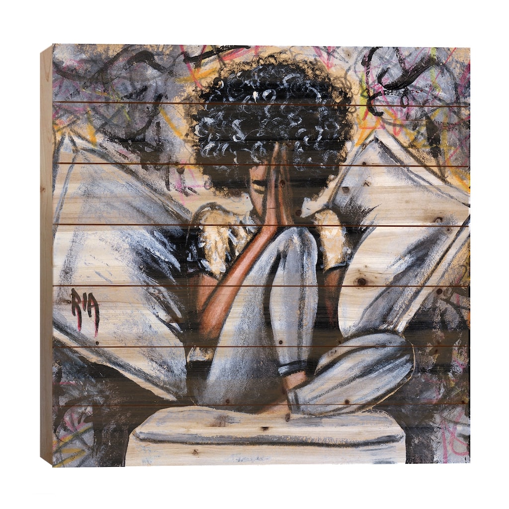 All I Have... Print On Wood by Artist Ria - Multi-Color
