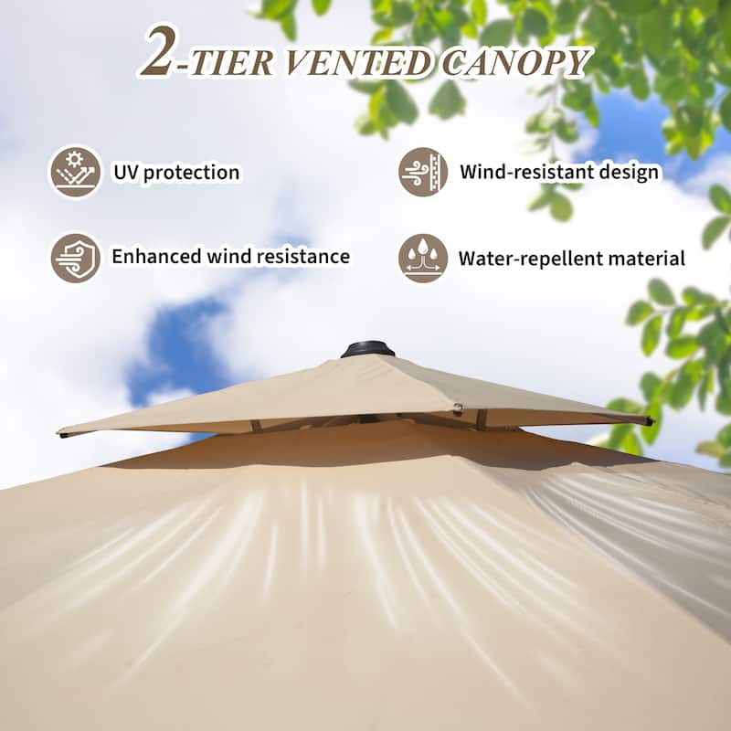 10'X10' Square Cantilever Umbrella with Center Pole, (Base Not Included)