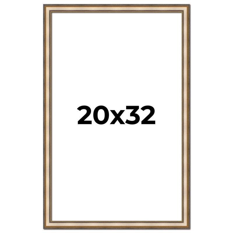 20x32 Frame Gold Solid Wood Shadow Box Width 1.5 Inches | Interior Frame Depth 2 3/8 Inches