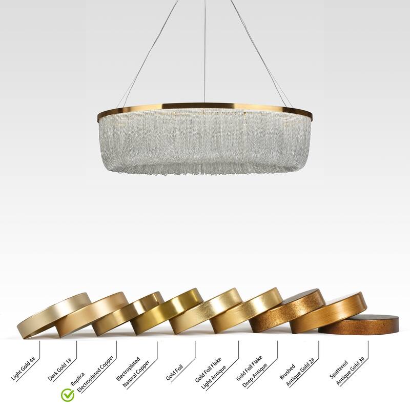 Modern LED Fringe Chandelier Island Lights for Kitchen Island - Gold