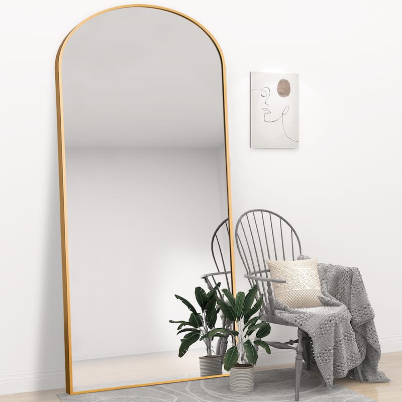 Lumioca Arch Floor & Full Length Gold Framed Wall Mirror