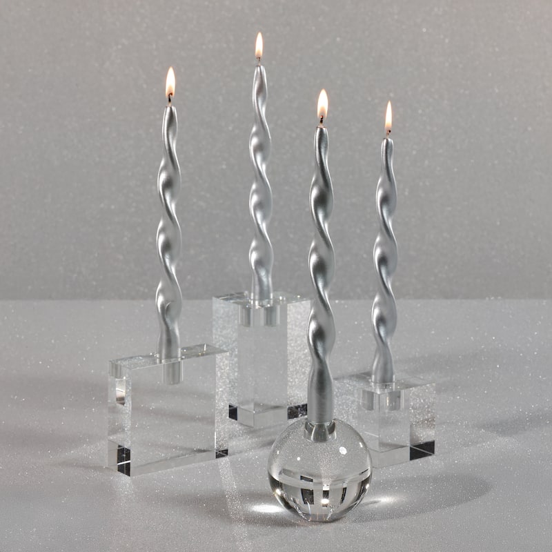 Lumière Twist Formal Taper Candles, Set of 12 - Holiday Table Décor