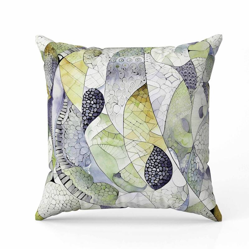 Rock Heaven Indoor/Outdoor Reversible Throw Pillow Green and Grey