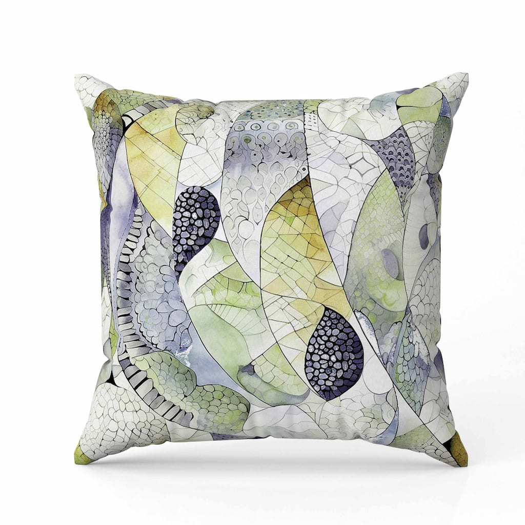 Rock Heaven Indoor/Outdoor Reversible Throw Pillow Green and Grey