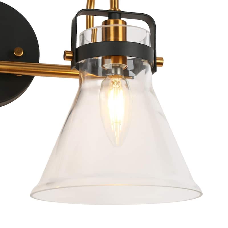 Mutch Modern Farmhouse 2-light Bathroom Vanity Light Glass LED Dimmable Wall Sconce Kitchen Living Room