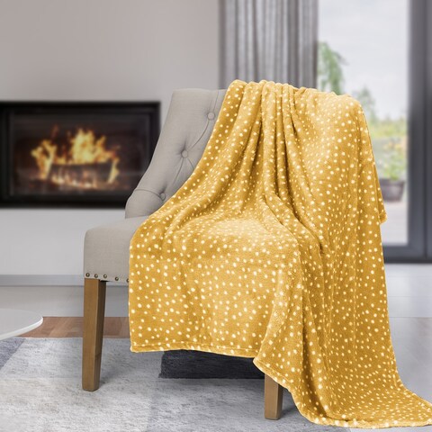 Premium Plush Throw Blanket 60in x 50in (Mustard)