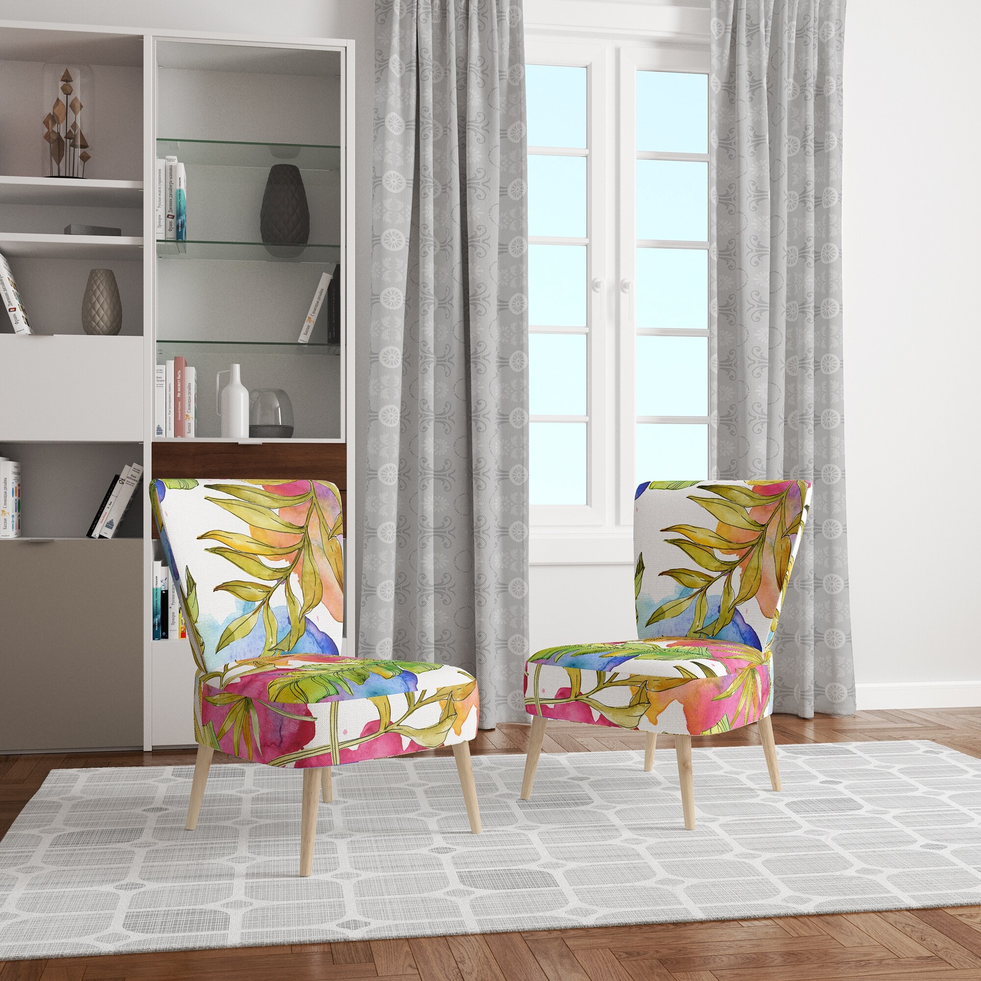 Designart "Tropical Foliage IV" Upholstered Mid-Century - Picture 16 of 20