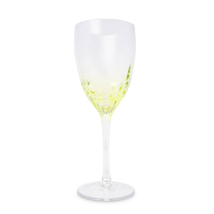 Optic Wine Glasses with Color Gradient, Set of 6 - Green