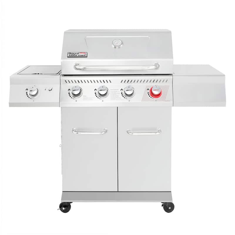 Royal Gourmet GA4402S 4-Burner BBQ Cabinet Style Gas Grill, Silver