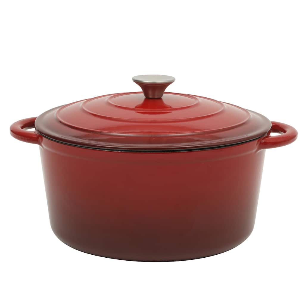 Gibson Home Enameled Cast Iron Dutch Oven Pot with Lid