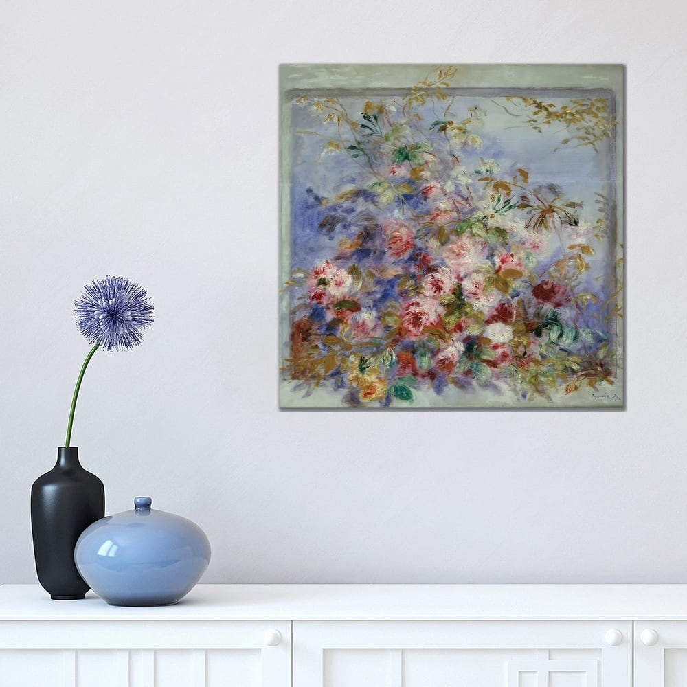 iCanvas "Roses in a Window, 1879 " by Pierre-Auguste Renoir Canvas Print