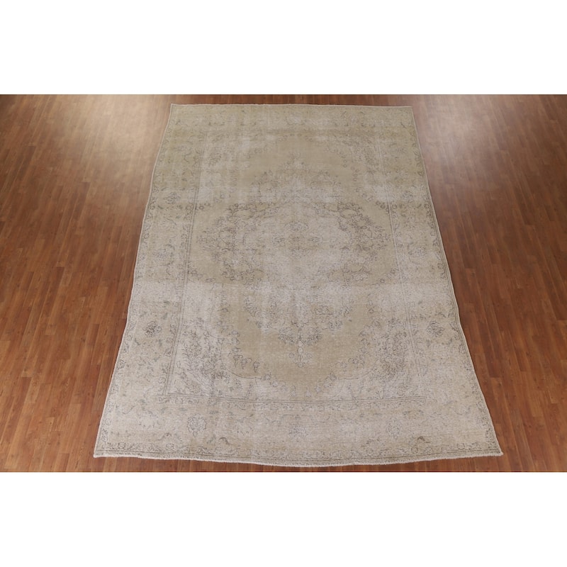 Hand Knotted Oriental 100% Wool Carpet Traditional Floral Beige & Ivories Tabriz Area Rug - 12' 5'' X 8' 10''