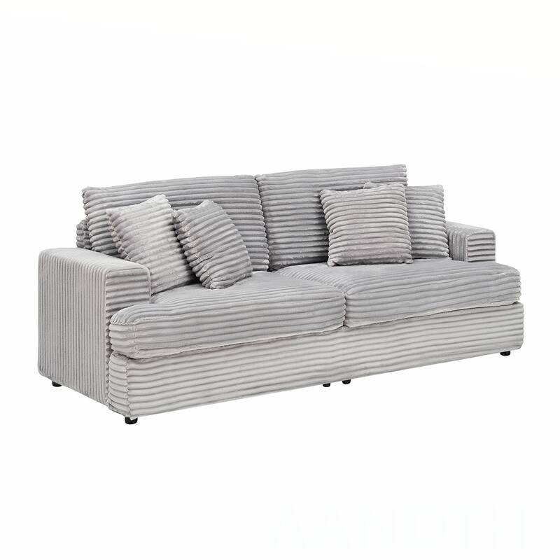 3-Seat corduroy Sofe With 4 Pillows