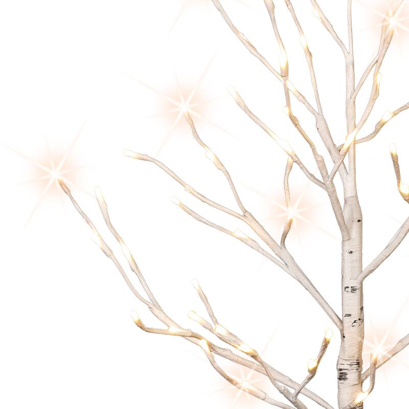 Puleo International 4 ft. Pre-Lit White Artificial Twig Tree